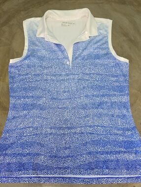 Nike Sleeveless Polo Tank Top in Blue and White